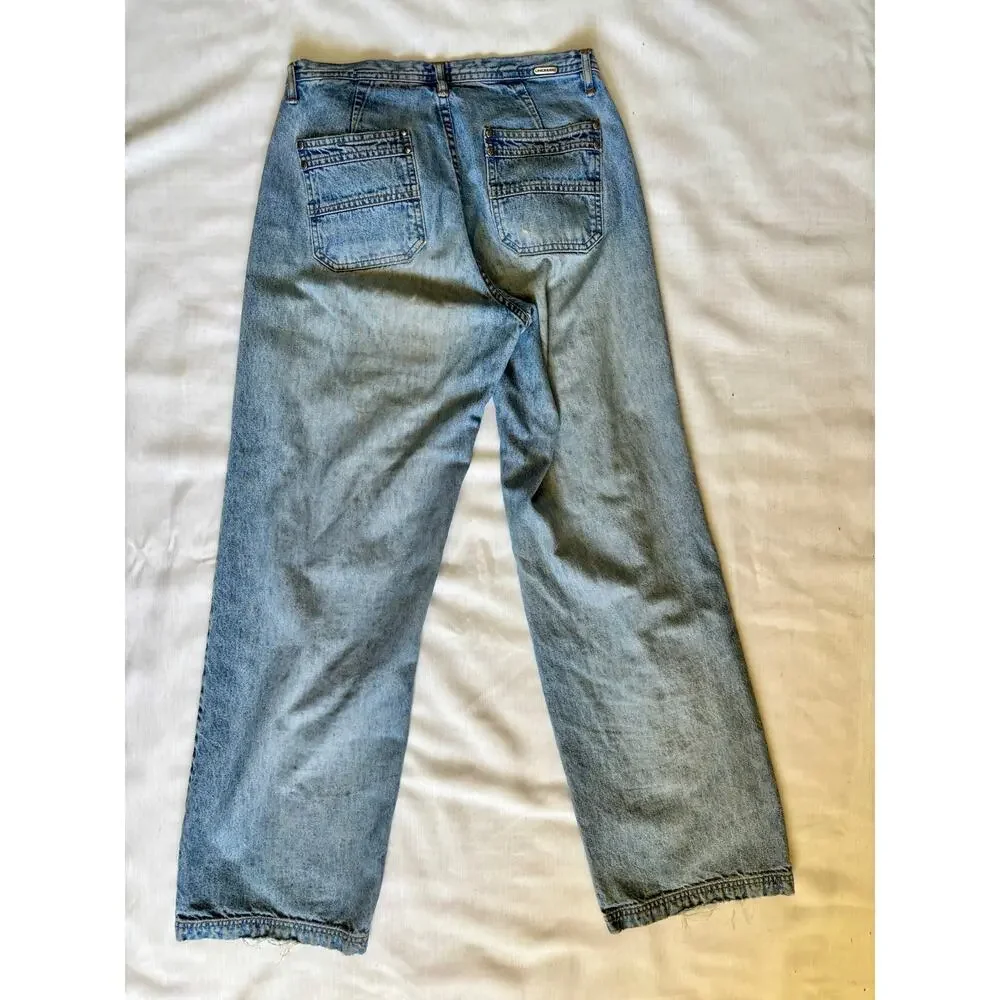 Vintage 1990s Unionbay Blue Denim Jeans Size 7 Mid rise Loose Fit Light Wash